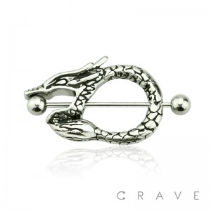 316L SURGICAL STEEL ANTIQUE DRAGON NIPPLE SHIELD