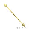 GOLD PVD OVER 316L SURGICAL STEEL BARBELL WITH SPIKE