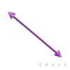 PURPLE PVD PLATED OVER 316L SURGICAL STEEL INDUSTRIAL BARBELL WITH SPIKES