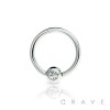 316L SURGICAL STEEL CAPTIVE BEAD RING WITH PRESS FIT GEM