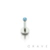 PRESS FIT THREADLESS PUSH-IN 316L SURGICAL STEEL LABRET WITH GLITTER SOFT ENAMEL BACK FOR COMFORT-18GA