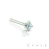 316L SURGICAL STEEL NOSE BONE STUD WITH PRONG SET CZ