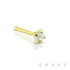 316L SURGICAL STEEL NOSE BONE STUD WITH PRONG SET CZ