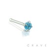 316L SURGICAL STEEL NOSE BONE STUD WITH PRONG SET CZ