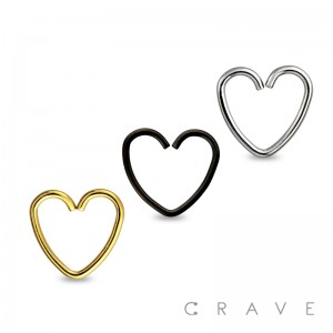 316L SURGICAL STEEL HEART SHAPE NOSE HOOP RING