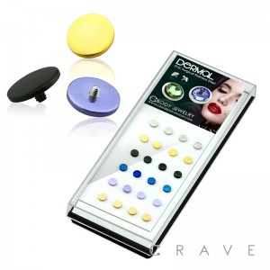 24PCS OF PVD PLATED OVER 316L SURGICAL STEEL ASSORTED 4MM ROUND FLAT DISC DERMAL TOP PACKAGE(TOP PART ONLY)