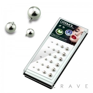 24PCS OF 316L SURGICAL STEEL ASSORTED BASIC ROUND BALL DERMAL TOP PACKAGE(TOP PART ONLY)