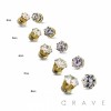 12 PAIRS OF GOLD PLATED PRONG SET CZ MAGNETIC BACK FAKE EARRING PACKAGE