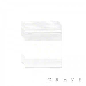 PACK OF 500 WHITE BLOCK RECLOSABLE CRYSTAL CLEAR POLY ZIP BAGS 2'' X 2''