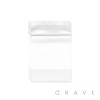 PACK OF 100 WHITE BLOCK RECLOSABLE CRYSTAL CLEAR POLY ZIP BAGS 3'' X 4''