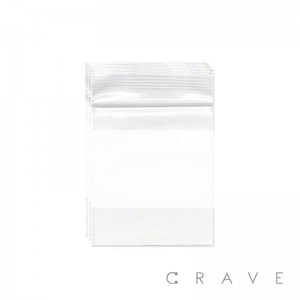 PACK OF 100 WHITE BLOCK RECLOSABLE CRYSTAL CLEAR POLY ZIP BAGS 3'' X 4''