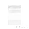 PACK OF 100 WHITE BLOCK RECLOSABLE CRYSTAL CLEAR POLY ZIP BAGS 4'' X 6''