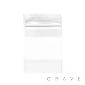 PACK OF 100 WHITE BLOCK RECLOSABLE CRYSTAL CLEAR POLY ZIP BAGS 4'' X 6''