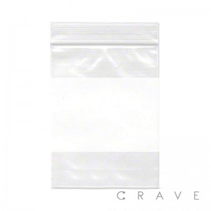 PACK OF 100 WHITE BLOCK RECLOSABLE CRYSTAL CLEAR POLY ZIP BAGS 6'' X 9''