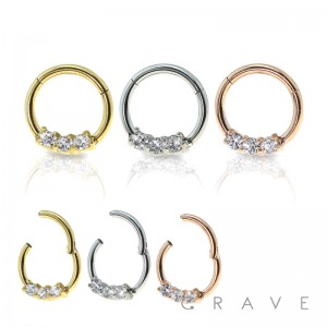 TRIPLE CZ HOOP SEPTUM CLICKER