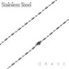 BAR AND BEAD CHAIN STAINLESS STEEL NECKLACE