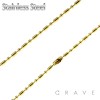 GOLD PLATED BAR AND BEAD CHAIN STAINLESS STEEL NECKLACE
