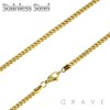 GOLD PLATED FRANCO CHAIN LINK STAINLESS STEEL NECKLACE