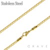 GOLD PLATED VENETIAN CHAIN LINK STAINLESS STEEL NECKLACE