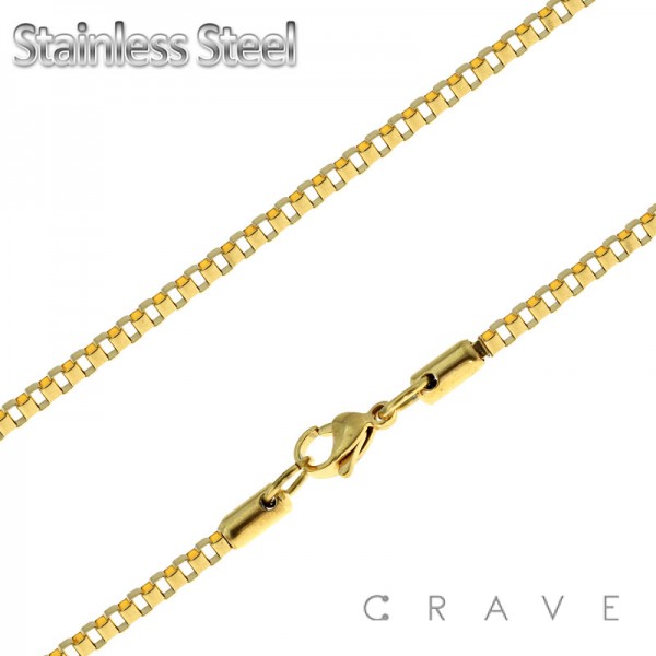 GOLD PLATED VENETIAN CHAIN LINK STAINLESS STEEL NECKLACE