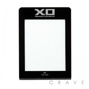 XO MINI BLACK ACRYLIC L-STAND DISPLAY W/ 30 HOLE INSERTS FOR BODY JEWELRY