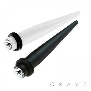 ALL ACRYLIC SINGLE GEM TAPER WITH O-RINGS