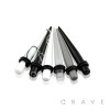 SOLID BW COLOR UV ACRYLIC TAPERS WITH O-RINGS