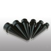 SOLID COLOR BIG GAUGE BLACK & WHITE ACRYLIC TAPERS WITH O-RINGS