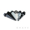 UV B&W ACRYLIC TAPERS WITH O-RINGS