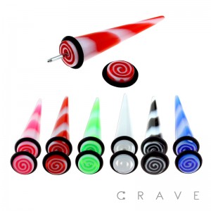 ACRYLIC FAKE TAPER WITH SWIRL MARBLE