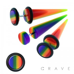 ACRYLIC FAKE TAPER WITH RAINBOW