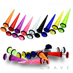 ACRYLIC FAKE TAPER WITH GLITTER