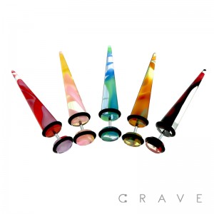 ACRYLIC FAKE TAPER WITH GLASS MARBLE