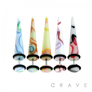 ACRYLIC FAKE TAPER WITH CREAM MARBLE