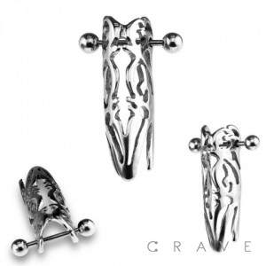 TRIBAL DESIGNED DROP 316L SURGICAL STEEL CARTILAGE/TRAGUS BAR