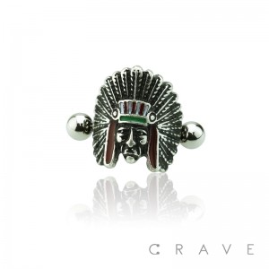 316L SURGICAL STEEL INDIAN CHIEF HEADDRESS CARTILAGE EAR CUFF