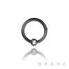 316L SURGICAL STEEL GEM PAVED CAPTIVE BEAD HINGED SEGMENT RING FOR SEPTUM, HELIX, TRAGUS, CAPTIVE