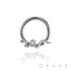 316L SURGICAL STEEL SNAKE REPTILE FRONT SEGMENT RING FOR SEPTUM, HELIX, TRAGUS, CAPTIVE