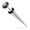 PVD PLATED 316L SURGICAL STEEL FAUX TAPER WITH O-RINGS