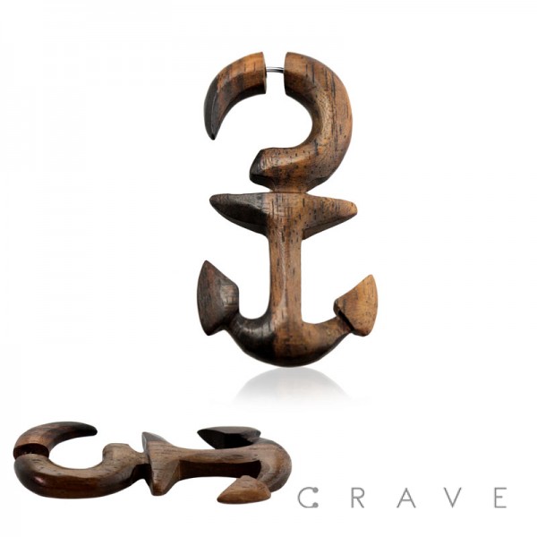 HAND CARVED ANCHOR SONO WOOD FAUX TAPER