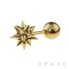 SPIKED BALL 316L SURGICAL STEEL CARTILAGE/TRAGUS BAR