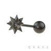SPIKED BALL 316L SURGICAL STEEL CARTILAGE/TRAGUS BAR