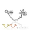 FLOWER CHAIN LINK 316L SURGICAL STEEL RING CARTILAGE BARBELL