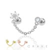 SMALL FLOWER CHAIN LINK 316L SURGICAL STEEL CARTILAGE BARBELL