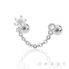SMALL FLOWER CHAIN LINK 316L SURGICAL STEEL CARTILAGE BARBELL