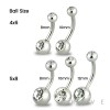 BASIC 316L SURGICAL STEEL PRESS FIT CLEAR DOUBLE GEM NAVEL RING