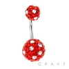 CRYSTAL PAVED FERIDO BALL 316L SURGICAL STEEL NAVEL RING