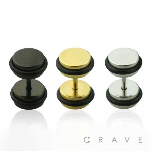 316L SURGICAL STEEL FAKE PLUG WITH O-RINGS