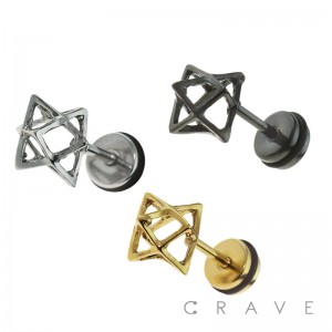 316L SURGICAL STEEL FAKE PLUG W/ 3D TRIANGLE