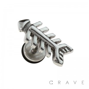 316L SURGICAL STEEL FAKE PLUG W/ FISH BONE